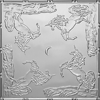 2487 Tin Ceiling Tile -Playful Unicorns
