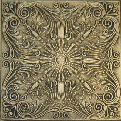 R 139 Styrofoam Ceiling Tile 20x20 - Antique Brass