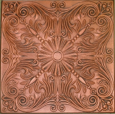 R 139 Styrofoam Ceiling Tile 20x20 - Antique Copper