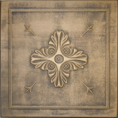 R 145 Styrofoam Ceiling Tile 20x20 - Antique Brass