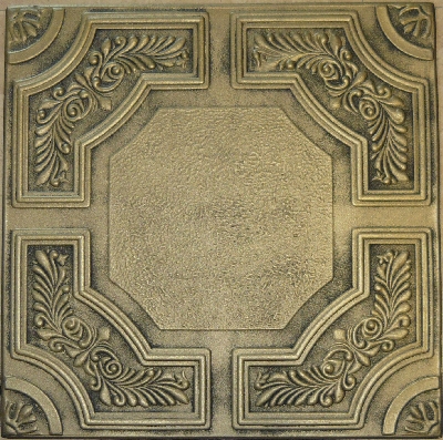 R 28 Styrofoam Ceiling Tile 20x20 - Antique Brass