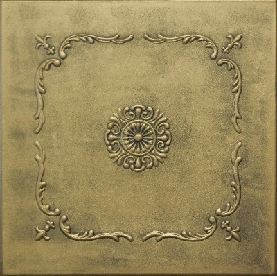 R 43 Styrofoam Ceiling Tile 20x20 - Antique Brass