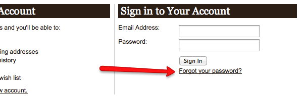 Forgot your password 