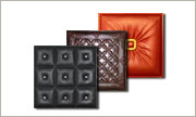 Collage of 3 Faux leather tiles.