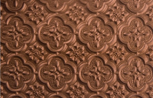 faux tin backsplash roll wc 20 copper. Image taken of a 6x4 swatch of the material.