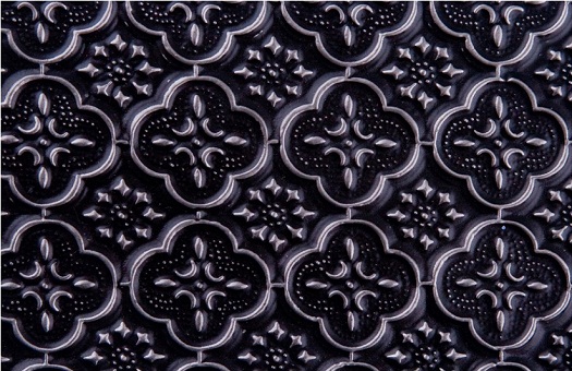 WC 20 Faux Tin Backsplash - Antique Silver is made out of PVC and comes in a roll. The image is taken of a 6x4 piece of the product.