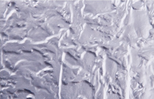 WC 40 Larger Hammered Pattern Backsplash - Silver is made out of PVC. The pattern is embossed / pressed to create texture.