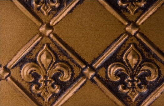 Fleur de Lis Faux Tin Backsplash Wc 80 in antique gold