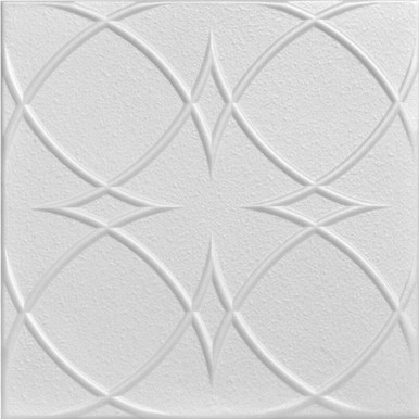 Circles and Stars Glue-up Styrofoam Ceiling Tile 20 in x 20 in - #R82