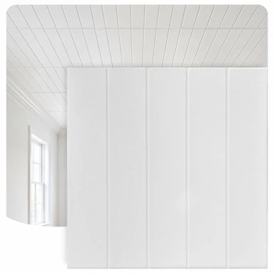 Bead Board 20 in x 20 in Glue-up Styrofoam Ceiling Tile Pack - #R104