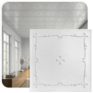 Spring Buds 20 in x 20 in Glue-up Styrofoam Ceiling Tile Pack - #R05