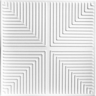 Pyramid Illusion Glue-up Styrofoam Ceiling Tile 20 in x 20 in - #R06