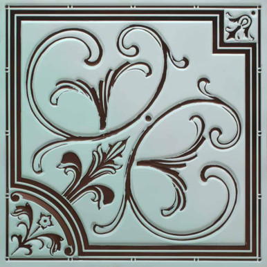 Lilies and Swirls - Faux Tin Ceiling Tile - #204