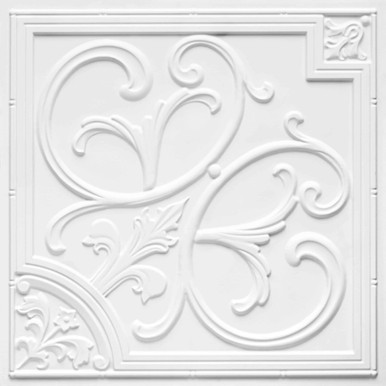 Lilies and Swirls - Faux Tin Ceiling Tile - #204