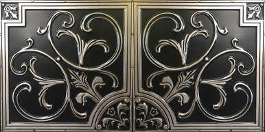 Lilies and Swirls - Faux Tin Ceiling Tile - #204