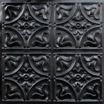 148 Faux Tin Ceiling Tile Glue up 24×24 – Black