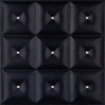 DCT LRT19 Faux Leather Ceiling Tile - Black Diamond with Crystals
