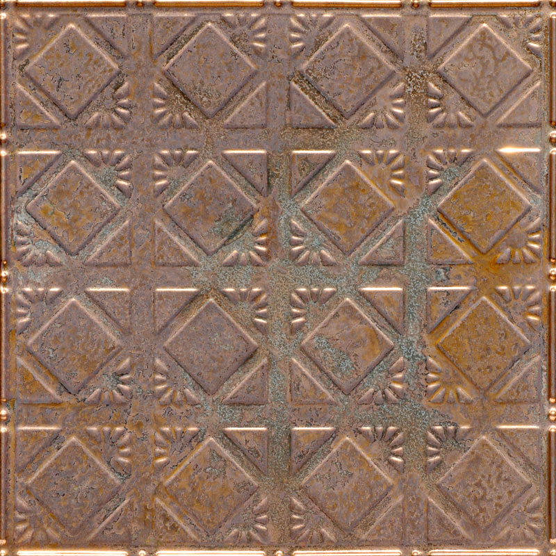 Abstract Diamondback - Copper Ceiling Tile - 24 in x 24 in - #0675