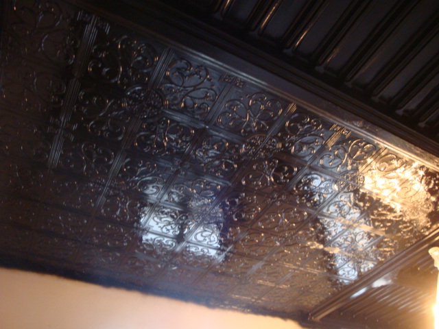 Black Ceiling Tiles at a French Chateau - Black