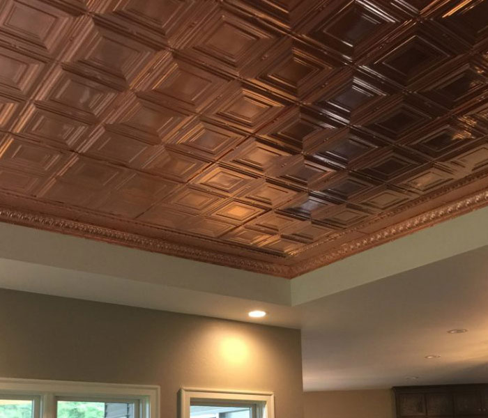 Bring Copper Ceiling Tiles Into Your, Faux Tin Ceiling Tiles Installation