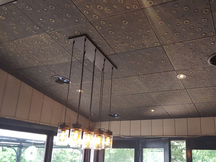 Bubbles – Styrofoam Ceiling Tile – 20 in x 20 in – #R07 - Black Brass