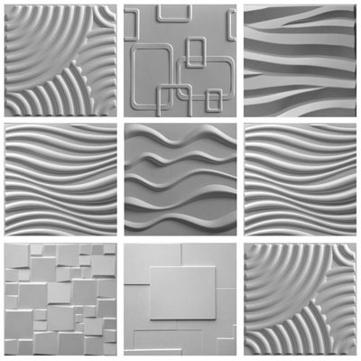3D Wall Panels - Bamboo Pulp - #58 - Plain White