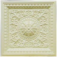 Da Vinci - Faux Tin Ceiling Tile - Drop in - 24"x24" - #215 - Cream Pearl