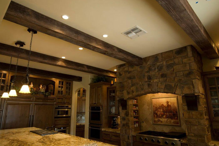 Faux Wood Beams - Light Walnut+Sand Blast