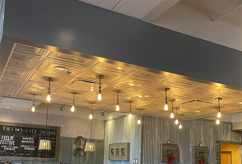 First Watch Tin Ceiling Tiles Transformation