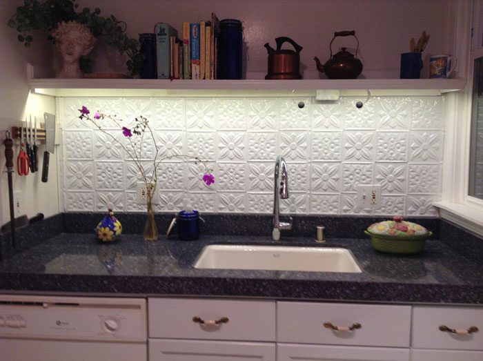 Flower Power – Aluminum Backsplash Tile – #0612 - Polar White