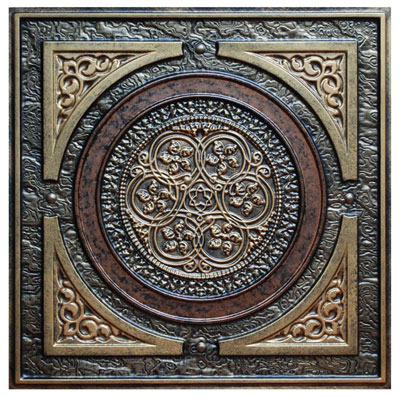 Steampunk III - FAD Hand Painted Ceiling Tile - #CTF-006-3