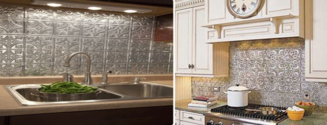 Install Tin Tile Backsplash