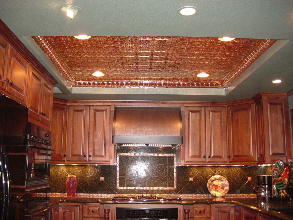  Mini Fluer de Lis – Copper Ceiling Tile – #0605 - Aged Solid Copper