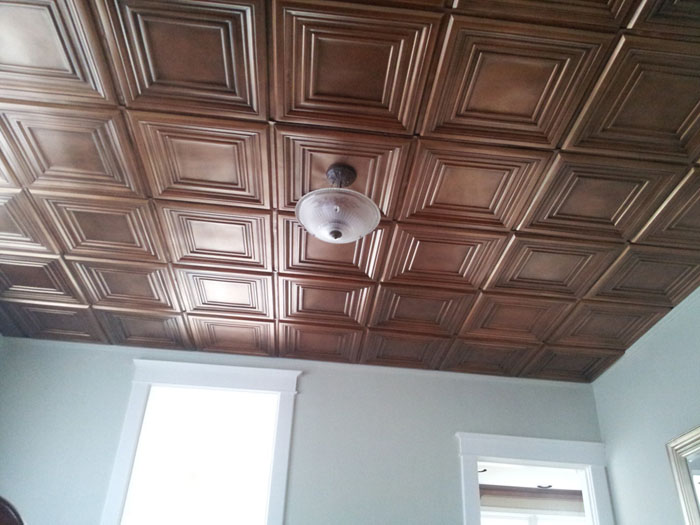 Aged Copper Ceiling at Historic Home - Aged Copper