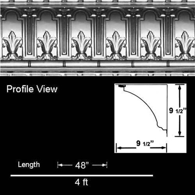 Fleurs-de-Lis – Shanko Aluminum Cornice – #807 - Polished Copper