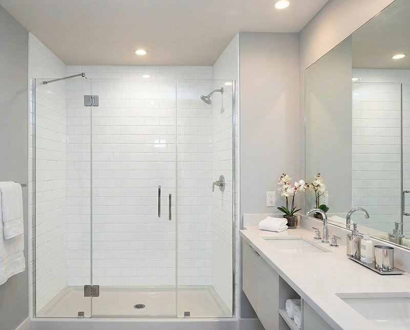 Hotel Bathroom Subway Tile Shower Wall Panels in White