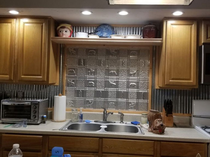 Gwen's Cabin - Aluminum Backsplash Tile - #0512 - Clear Coated