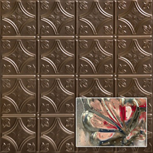 Tiny Tiptoe 2 ft x 2 ft Shanko - Acoustical Perforated Tin Ceiling Tiles with LEED Certified Insulating Pad - #209