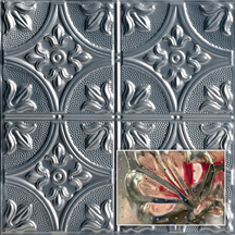 Tiptoe 2 ft x 2 ft Shanko - Acoustical Perforated Tin Ceiling Tiles with LEED Certified Insulating Pad - #309