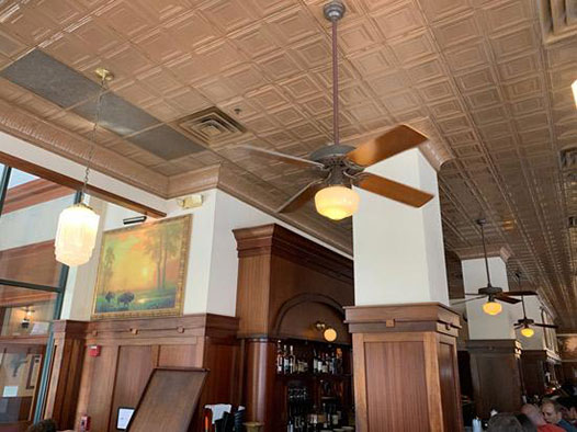    
   Madison Square – Tin Ceiling Tile – #1201 -  Installed at 'Ted Montana Grill' - Atlanta