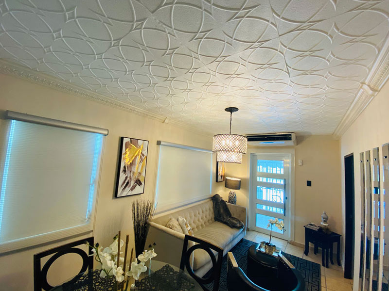 Circles and Stars Glue-up Styrofoam Ceiling Tile - R82