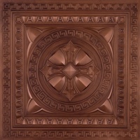 Antique Copperl looking ceiling tile with greek design.