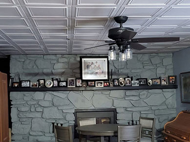 Living and Dining with Styrofoam Ceiling Tile R24