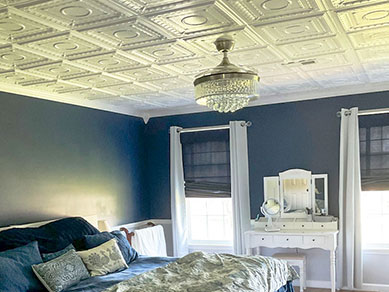 Bedroom with Styrofoam Ceiling Tile R47