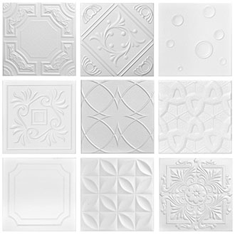 3 Full Styrofoam Tiles Sample Pack